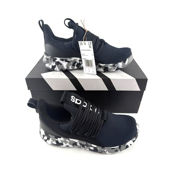Adidas Kids Black Lite Racer Adapt 7.0 Shoes Size 4 - Picture 5 of 13